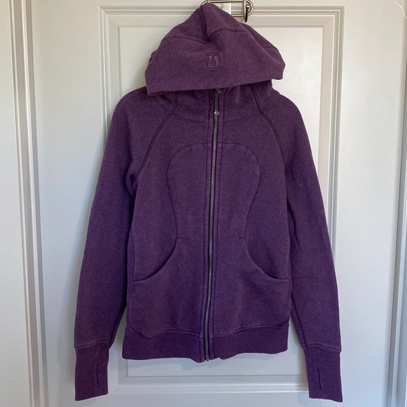 lululemon athletica Jackets & Blazers - Lululemon Purple Scuba Hoodie, Classic Cotton Fleece. Size 6